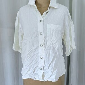 Zara White Button-Down Shirt